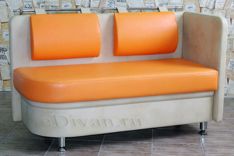 Прямой кухонный диван с боковой спинкой Метро