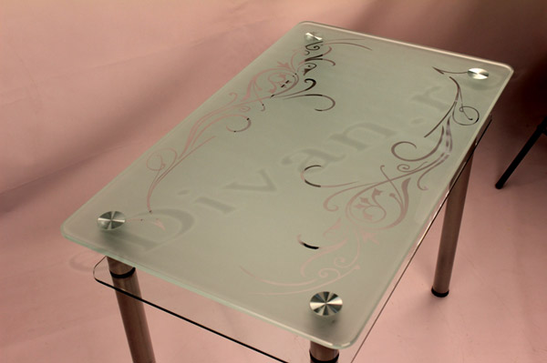 Обеденный стол из стекла Эдель 11 матовый с рисунком 