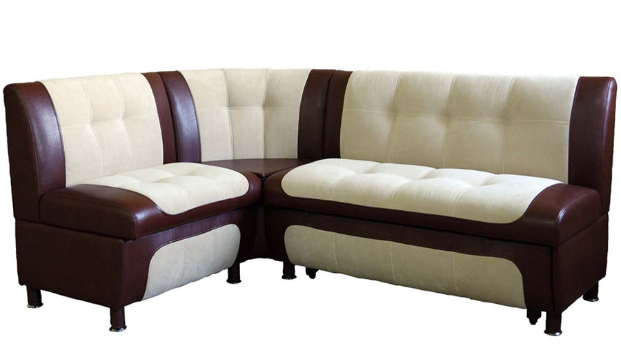 Угловой диван на кухню со спальным местом Сенатор-СВ (обивка-микровелюр и экокожа))