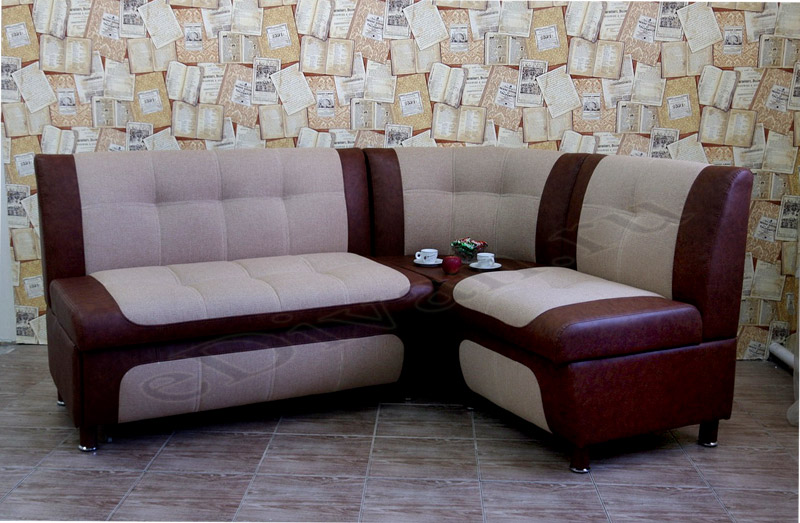 Кухонный угловой диван с ящиками для хранения Сенатор в экокоже