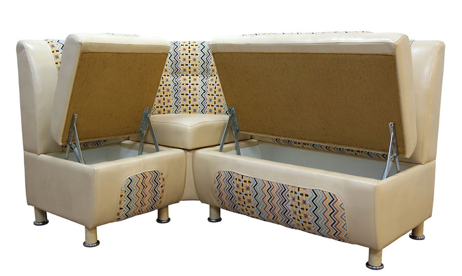 Кухонный угловой диван с ящиками для хранения Сенатор в ткани