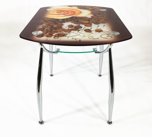 Стеклянный кухонный стол Вокал 32 (фотопечать кофе)