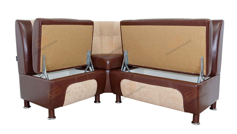 Кухонный угловой диван с ящиками для хранения Сенатор в ткани