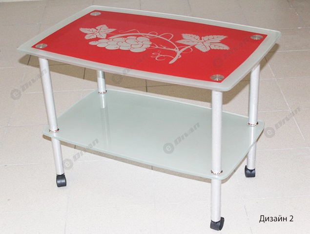 Журнальный столик Эвита 01 с окраской и рисунком Виноград