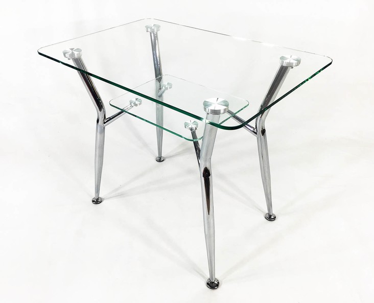 Стеклянный обеденный стол Квадро 10 (прозрачный)