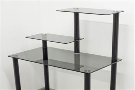 Компьютерный стеклянный стол КС-02 (серый)