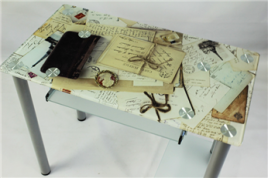 Стол для ноутбука из стекла КС-07 (фотопечать Письма)