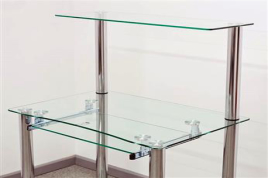 Стол компьютерный из стекла (прозрачное стекло)