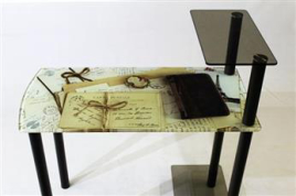 Стеклянный компьютерный стол КС-02 (фотопечать письма)
